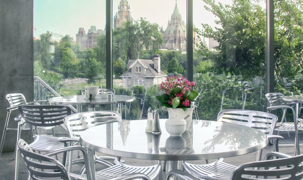 View of the Parliament Buildings from the Cafeteria
