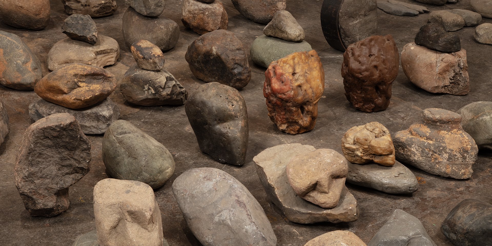 Sylvia Safdie, Heads (detail), 1993–2021. Stone, steel, bronze, wax