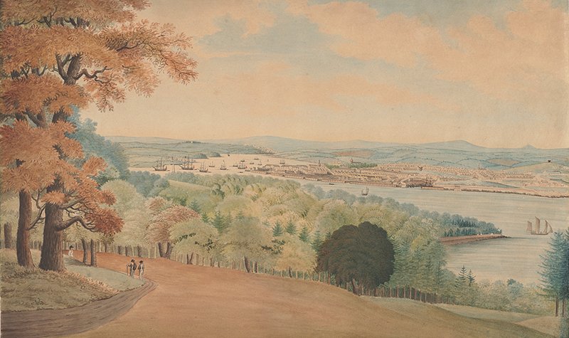 Thomas Davies, Plymouth Dock, 1796. Watercolour over graphite on cream wove paper