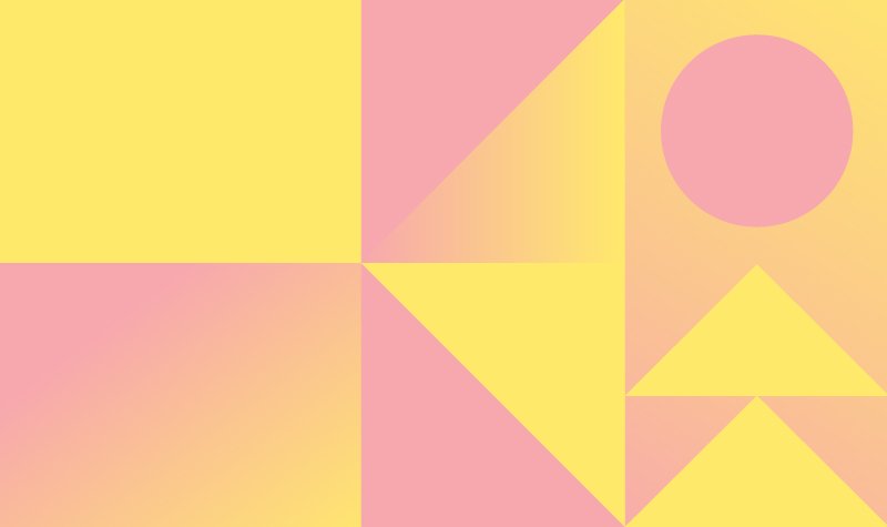 Yellow and pink graphic.